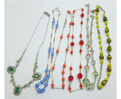 Six vintage necklaces 
