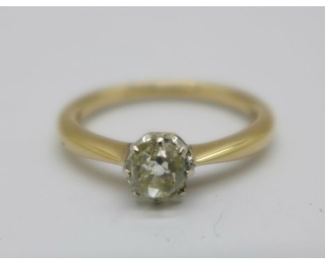 An 18ct gold diamond solitaire ring, approximately 0.50ct weight, 4.4g, Q 