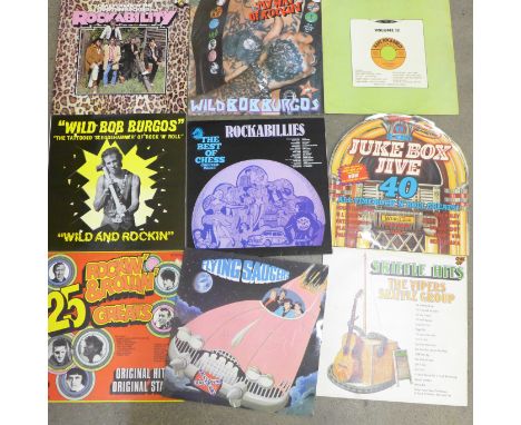 Rockabilly LP records, Wild Bob Burgos, Flying Saucers, Crazy Cavan 'N' The Rhythm Rockers, etc. (21) 