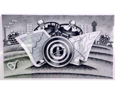 AFTER EDWARD WADSWORTH (1889-1949) "Sulphuric Acid" from Achievements in Industry, lithograph, 12 cm x 20 cm (ARR)