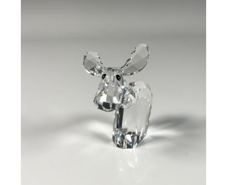 Gorgeous clear crystal Lovlot moose figure named Ricci featuring black accents on its eyes and symbolizing joy and energy. Sw