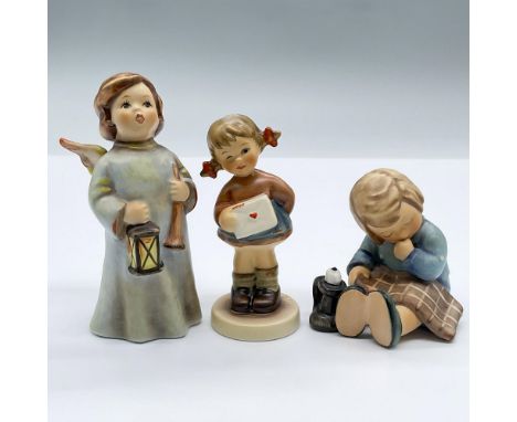 This trio of porcelain figures feature Messages of Love 2050/A, Angel Hosana 480, and A nap 534. One item has its original bo