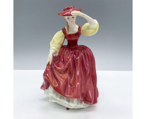 Modeled in a lovely red dress with yellow sleeves. Royal Doulton backstamp. Artist: Peggy DaviesIssued: 1983 - 1997Dimensions