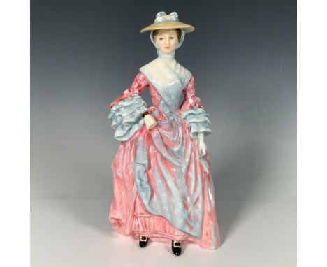 A glossy elegant woman figure, part of the Gainsborough Ladies series, from a limited edition of 5,000. Royal Doulton backsta