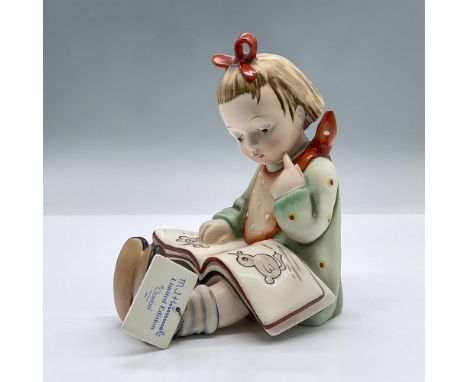 This limited edition porcelain figure features an adorable seated girl with a red bow, reading a book. Marked Goebel 14 B, Ce