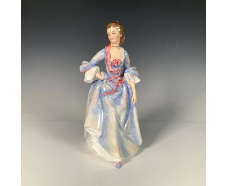 Glossy figure of a fine woman in an elegant blue gown with pink detailing. Part of the Reynolds Ladies series, from a limited