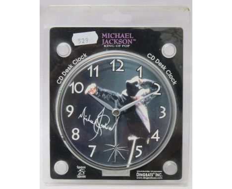 Michael Jackson CD Desk Clock by Dingbat Inc 1999, Michael Jackson Vanity Fair AM Radio by Ertl USA 1984 Licensed by MJJ Prod