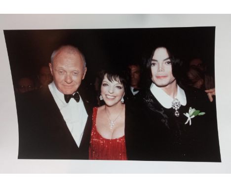 OK! Magazine picture of Michael Jackson, Anthony Hopkins with Liza Minnelli at the wedding reception of Liza Minnelli and Dav