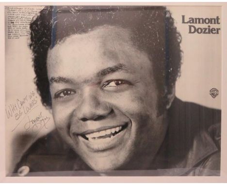 Lamont Dozier Warner Brother promotional poster signed ?Why Can?t We Be Lovers Lamont Dozier? 52cms x 66cms 