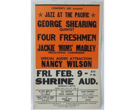 George Shearing Quintet-Four Freshmen concert poster for Shrine Auditorium California with Roger Miller &amp; Herb Alpert Con