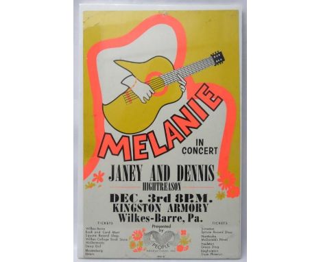 Melanie Concert Poster for Kensington Armoury 8th December 56cms x 35cms 