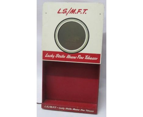 Hedy Lamarr 1950?s Lucky Strike in-store display American in-store display stand for Lucky Strike cigarettes with glass back 
