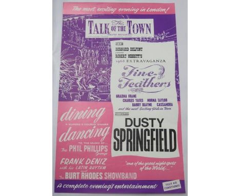 Dusty Springfield Talk of The Town Leicester Square 1968 Concert Poster. 52cms x 31.5cms 