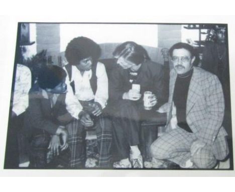 Two framed photographs of Michael Jackson with David Bowie (2) 
