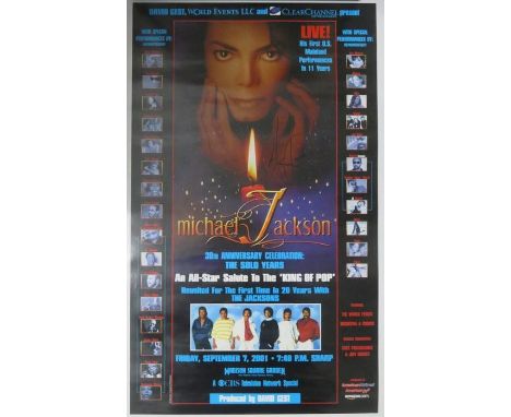 Michael Jackson 30th Anniversary Concert Poster signed with Concert Programme comp ticket 7th September 2001 3 Handbills and 