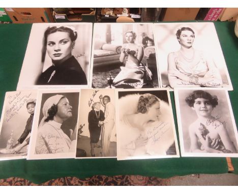 Eight signed photographs including Ruby Keeler, Phylis Isley, Butterfly McQueen, Valli, Wendy Miller x 2 