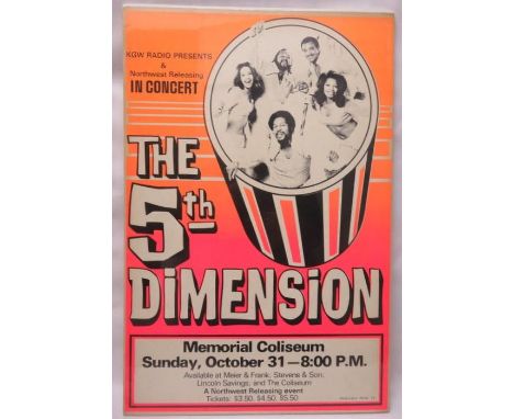 The 5th Dimension Memorial Coliseum Sunday 31st October 1971 Concert Poster, Sergiomendes &amp; Brasil 66 with The 5th Dimens