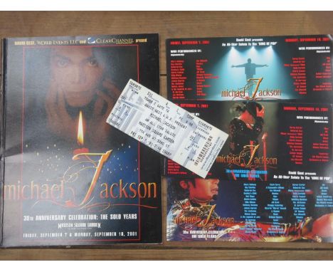 Michael Jackson 30th Anniversary Concert programme signed by David Gest with unused Concert Ticket for 7th September 2001 plu