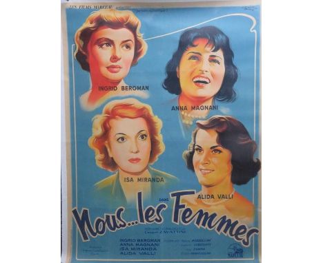 Nous Les Femmes (We Are Women) with Ingrid Bergman 1953 French film poster, linen backed. 156.5cms x 115cms 