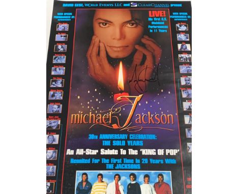 Michael Jackson 30th Anniversary Concert Poster signed with Concert Programme comp ticket 7th September 2001 3 Handbills and 