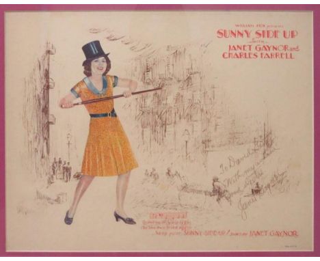 Janet Gaynor signed Sunny Side Up Front Of House Print 27.5cms x 35cms 