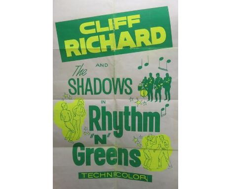 Cliff Richard &amp; The Shadows film poster for Rhythm?n?Green 1964 106cms x 71.5cms 