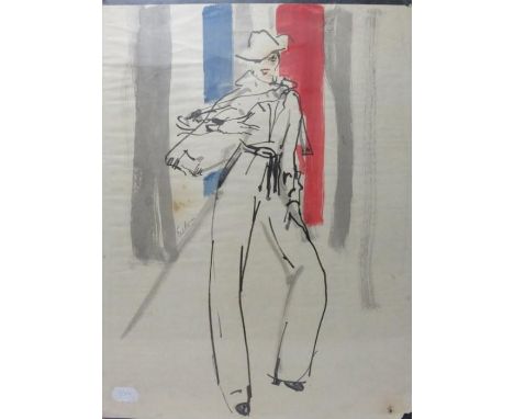 Liza Minnelli - sketch/painting - possible art work for use on concert poster, signed by artist Joe Eula. 61cms x 46cms 