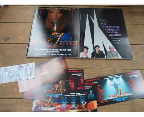 Michael Jackson 30th Anniversary Celebration Concert Programme, Unused Complimentary Ticket and Three Handbills with Unused T