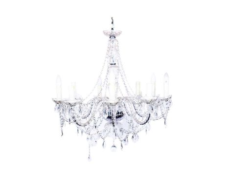 A modern Venetian style cut-glass ten branch chandelier, 68cms wide.