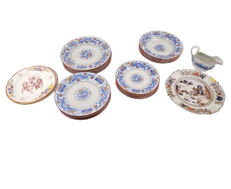 Assorted Mintons Chinese dragon and bird pattern dinnerware; and other late 19th and 20th Century dinner and dessert ware, va