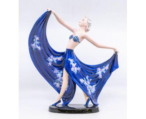 Austria Goldscheider lady figure of a dancing lady, does have two fingers missing