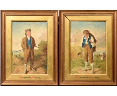 R Staunton Cahill - a pair, Donnybrook Morning &amp; evening,  oil on boards, framed and glazed, each 11in x 7.5in.