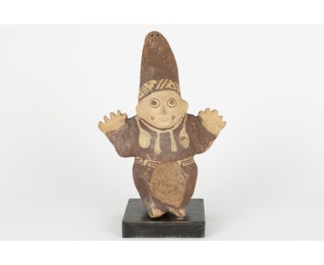 Chancy Culture tomb gift : "Cuchimilco" sculpture in earthenware with mud painting and with the possible representation of a 