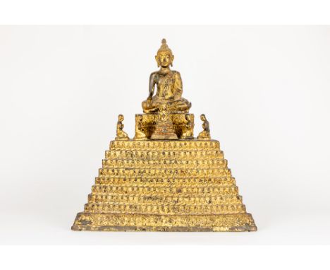 19th Cent. Siamese Rattanakosin period "Buddha of the future" sculpture in gilded bronze this statue has two small removable 