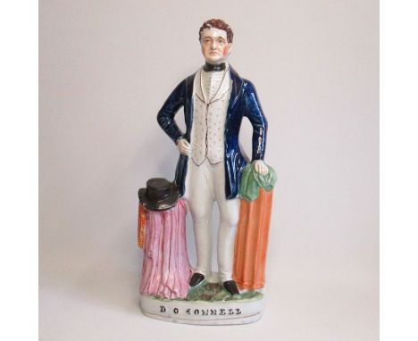 A very rare Staffordshire figure of Daniel O'ConnellCirca: 1860Size: 41cm HCondition: Small chip to his hat, paint flakes to 