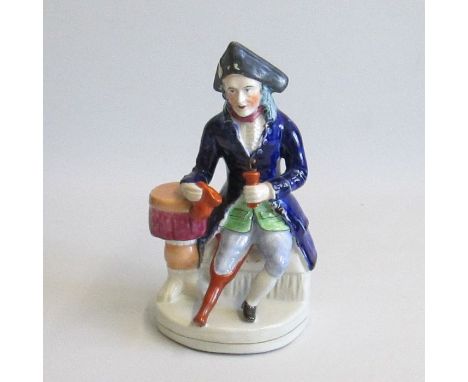 A Staffordshire Alpha Factory figure of a Greenwich Hospital pensioner Pugh C figure 76Circa: 1845Size: 21cm HCondition: Righ