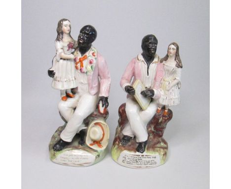 A pair of rare Staffordshire Thomas Parr figures of  Uncle Tom and EvaPugh B figure 89Circa; 1852Size of Left Figure: 21cm HS