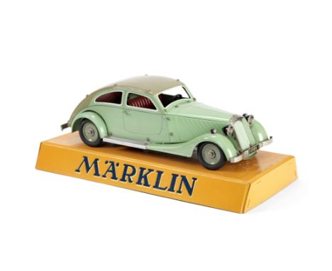 Marklin factory constructed clockwork M 1101/03/09B Constructors Streamlined Tourer, circa 1930With electric headlights, fini