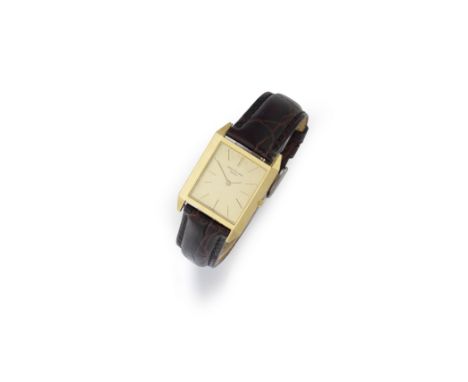 Patek Philippe. A slim 18K gold manual wind rectangular wristwatchReference: 3491Date: Circa 1965Movement: 18-jewel Cal.175 m