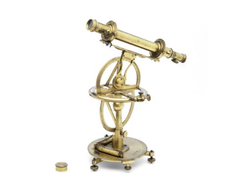 A W &amp; S Jones Brass Portable Equatorial Telescope, English, Late 18th Century,the telescope with draw-tube focusing, rais