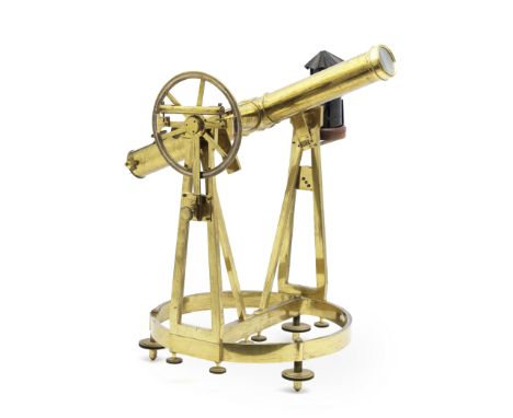A Robert Banks Brass Portable Transit Telescope, English, Early 19th Century,signed Banks, London, the telescope with rack an