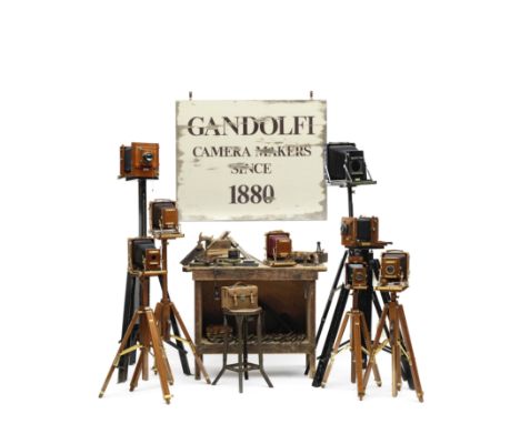 The Louis Gandolfi &amp; Sons Collection of Cameras and Equipment,Including a 5 x 4in polished teak and lacquered brass preci