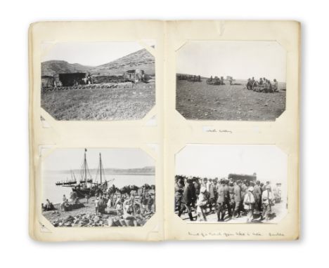 WORLD WAR I - PALESTINEScrapbook containing c.120 photographs of people, places and events in Palestine (present day Israel, 