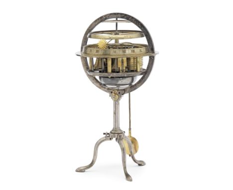 A very rare early 19th century silver and silvered brass English striking spherical skeleton clockBarraud, Cornhill, LondonIn