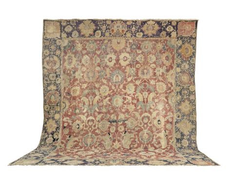 A large Indo-Herat CarpetMid-17th century, pieced together and areas rewoven, 470cm x 594cm Footnotes:Provenance: Sotheby's, 