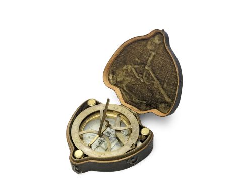 A Dollond Brass universal equinoctial dial,  English, Late 18th Century,signed Dollond London, silvered compass rose inset wi