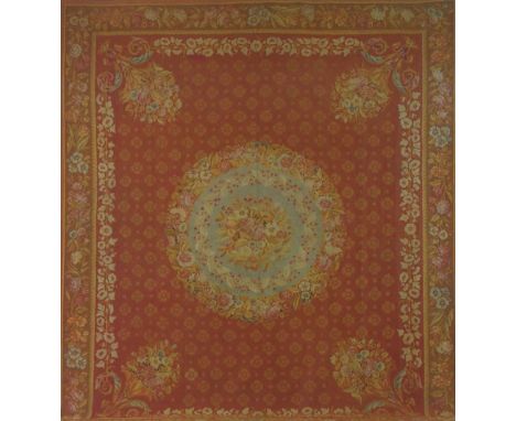 A 19th century Aubusson Carpet422 cm x 371 cmFootnotes:Provenance: Christie's New York, Important French Furniture, Ceramics,