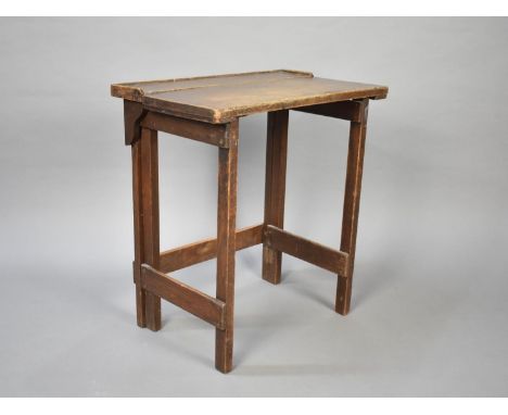 A Vintage Oak Drop Leaf Childs Desk, 51cms Wide 