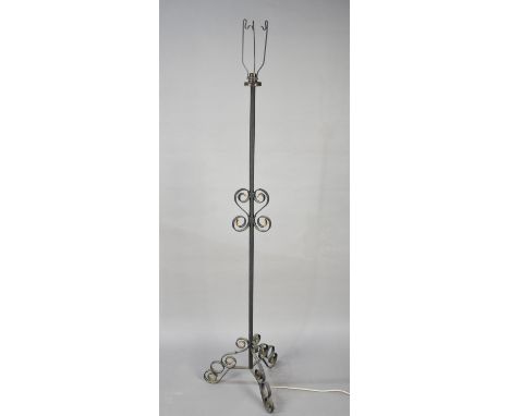 A Wrought Iron Tripod Standard Lamp Base 