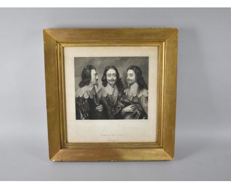 A 19th Century Engraving After Anthony Van Dyck (1599-1641), Charles The First King, Framed and Glazed, Frame 44.5cm Square 